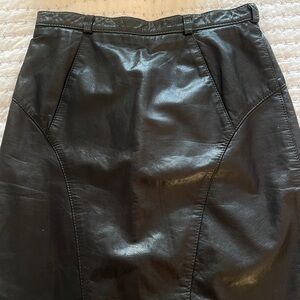 Vintage 80s Leather Pencil Skirt